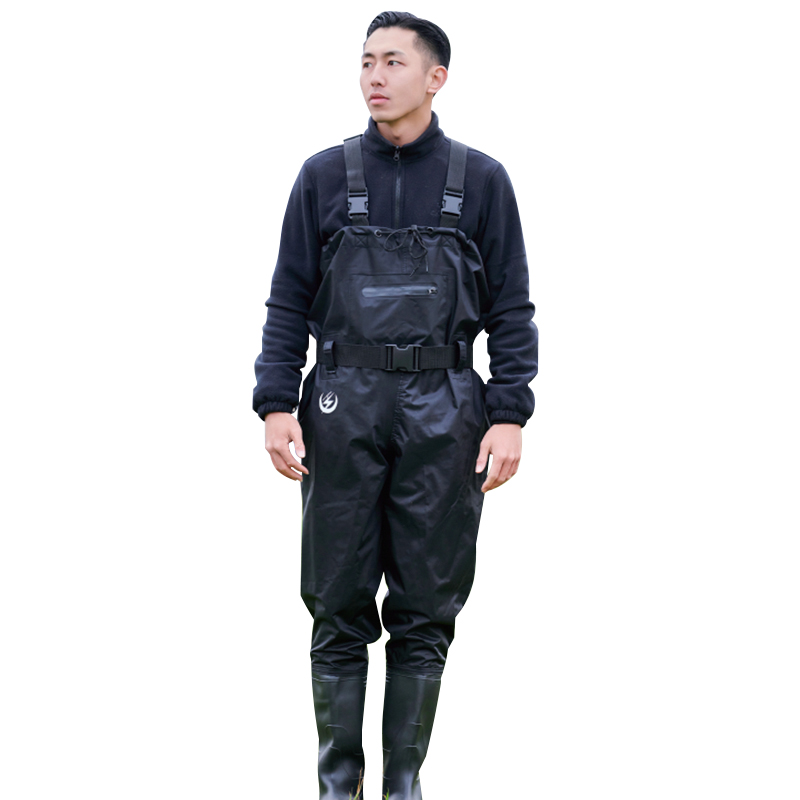 블랙/아미 그린 70D 나일론 웨이더 팬츠