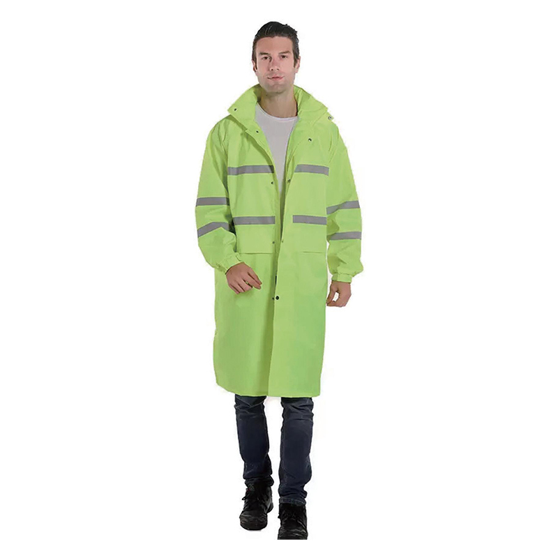 반사 라인이 있는 PVC 판초 레인코트