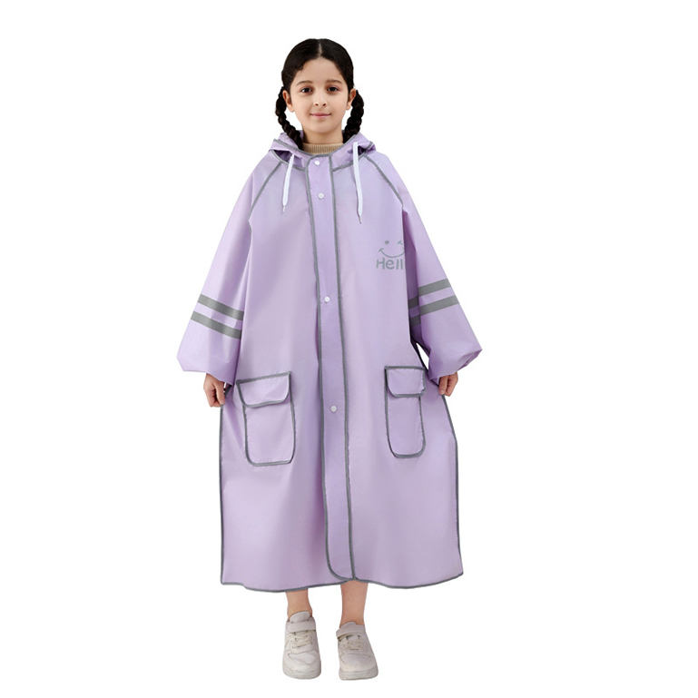 아동용 더블 브림 롱 지퍼 비옷